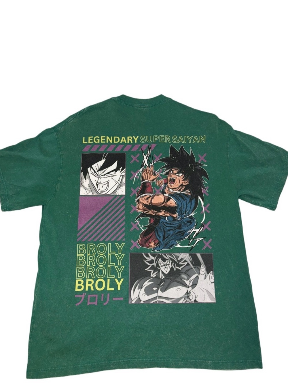 TENGU Athletics Broly Anime Tee XL Green Oversized Graphic Dragon Ball